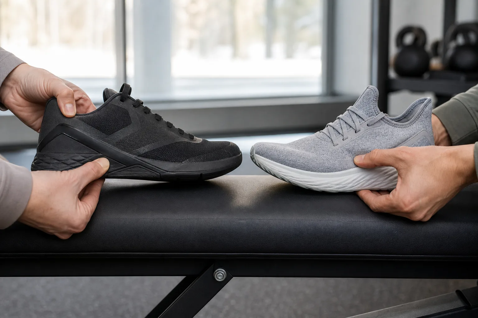 Sneaker provas för att jämföra stabilitet vid träning och vardagskomfort
